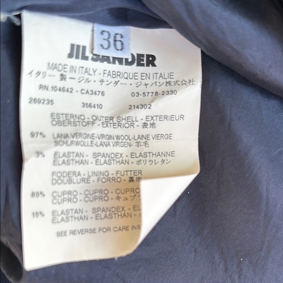 Jil Sander Wool Dark Navy Pencil Skirt - Picture 4 of 6